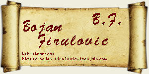 Bojan Firulović vizit kartica